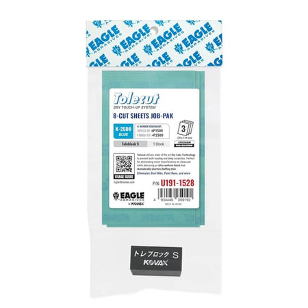 Eagle Abrasives Tolecut 8-Cut blue sheets with block spot repair sanding