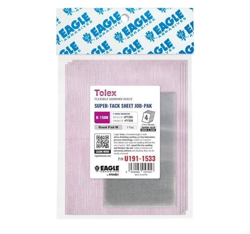 Eagle Abrasives super tolex sanding sheets with pad pre polishing automotive