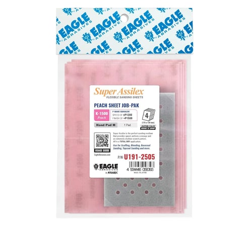 Eagle Abrasives Assilex peach sanding sheets M pad automotive dry sanding