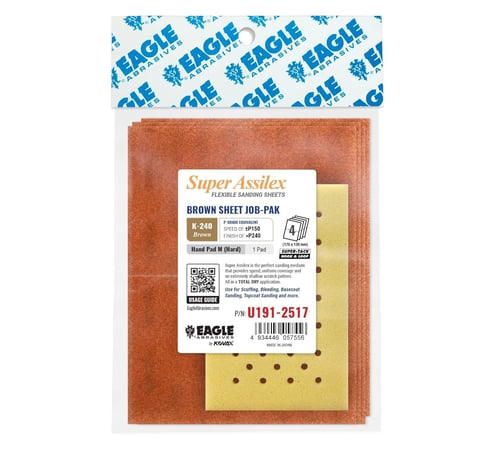 Eagle Abrasives Assilex brown sanding sheets hard pad automotive sanding