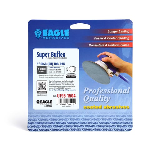 Eagle Abrasives Super Buflex sanding disc packaging on a white background