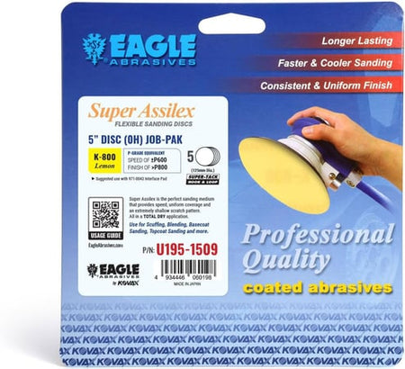Eagle Abrasives 5 inch Assilex Lemon NH K800 sanding discs automotive finishing