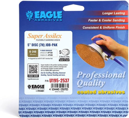 Eagle Abrasives 5 inch Assilex Brown 7 hole K800 sanding discs automotive refinishing