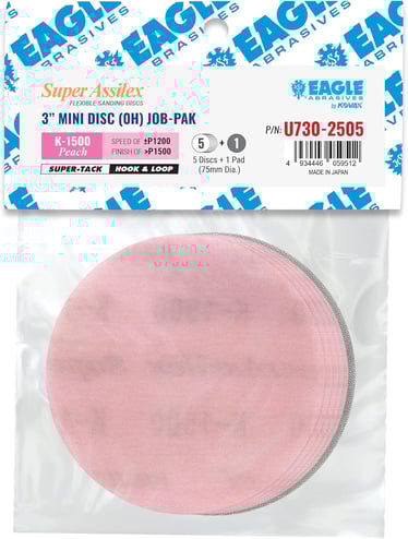 Eagle Abrasives 3” Assilex Discs - Peach w/ Pad