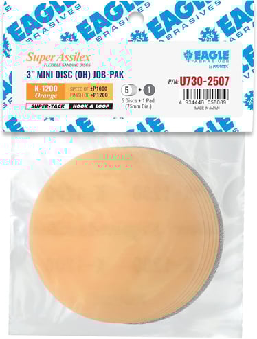 Eagle Abrasives 3” Assilex Discs - Orange w/ Pad