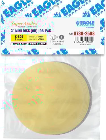 Eagle Abrasives 3” Assilex Discs - Lemon w/ Pad