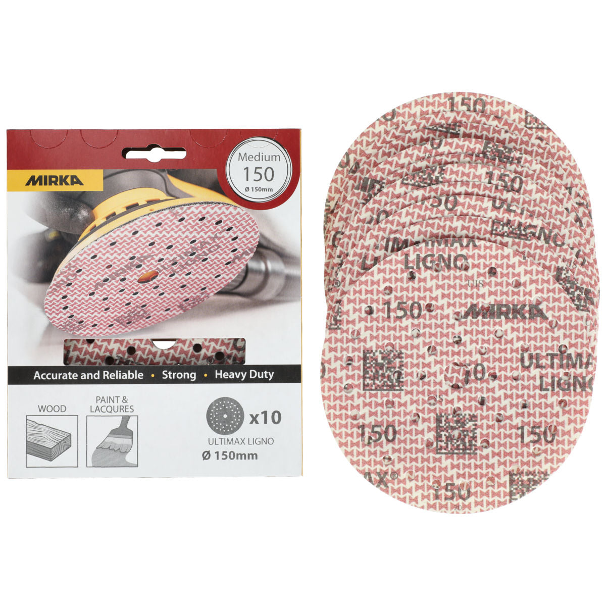 Mirka ULTIMAX LIGNO 6 in Grip Multifit 240, 10 Discs/Pkg
