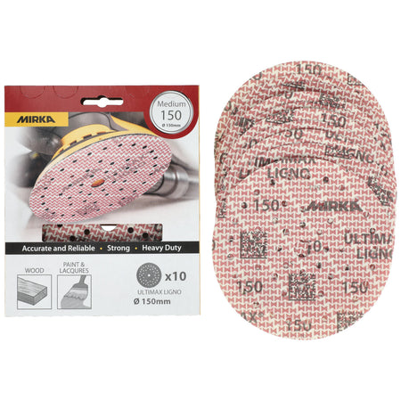 Mirka ULTIMAX LIGNO 6 in Grip Multifit 120, 10 Discs/Pkg