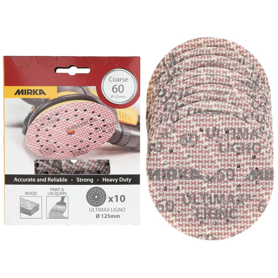 Mirka ULTIMAX LIGNO 5 in Grip Multifit 180, 10 Discs/Pkg
