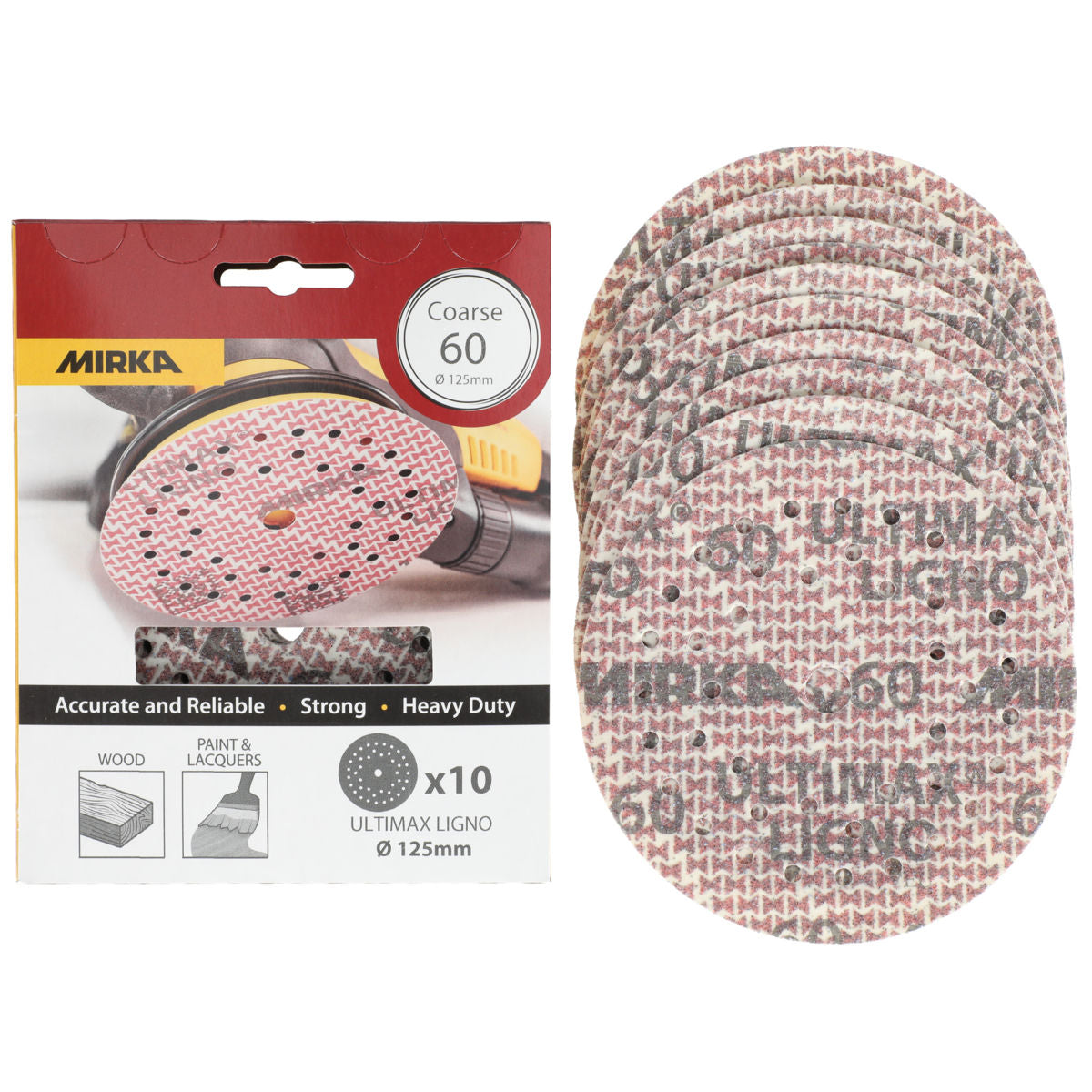 Mirka ULTIMAX LIGNO 5 in Grip Multifit 120, 10 Discs/Pkg