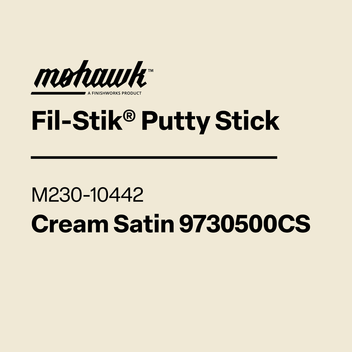 Mohawk M230-10442 Cream Satin furniture scratch and nick touch-up stick