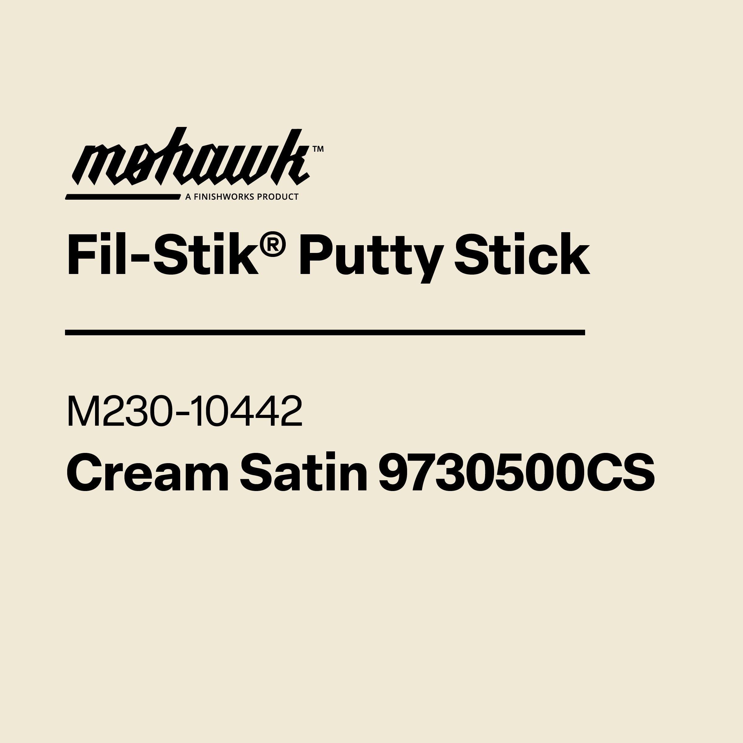 Mohawk M230-10442 Cream Satin furniture scratch and nick touch-up stick