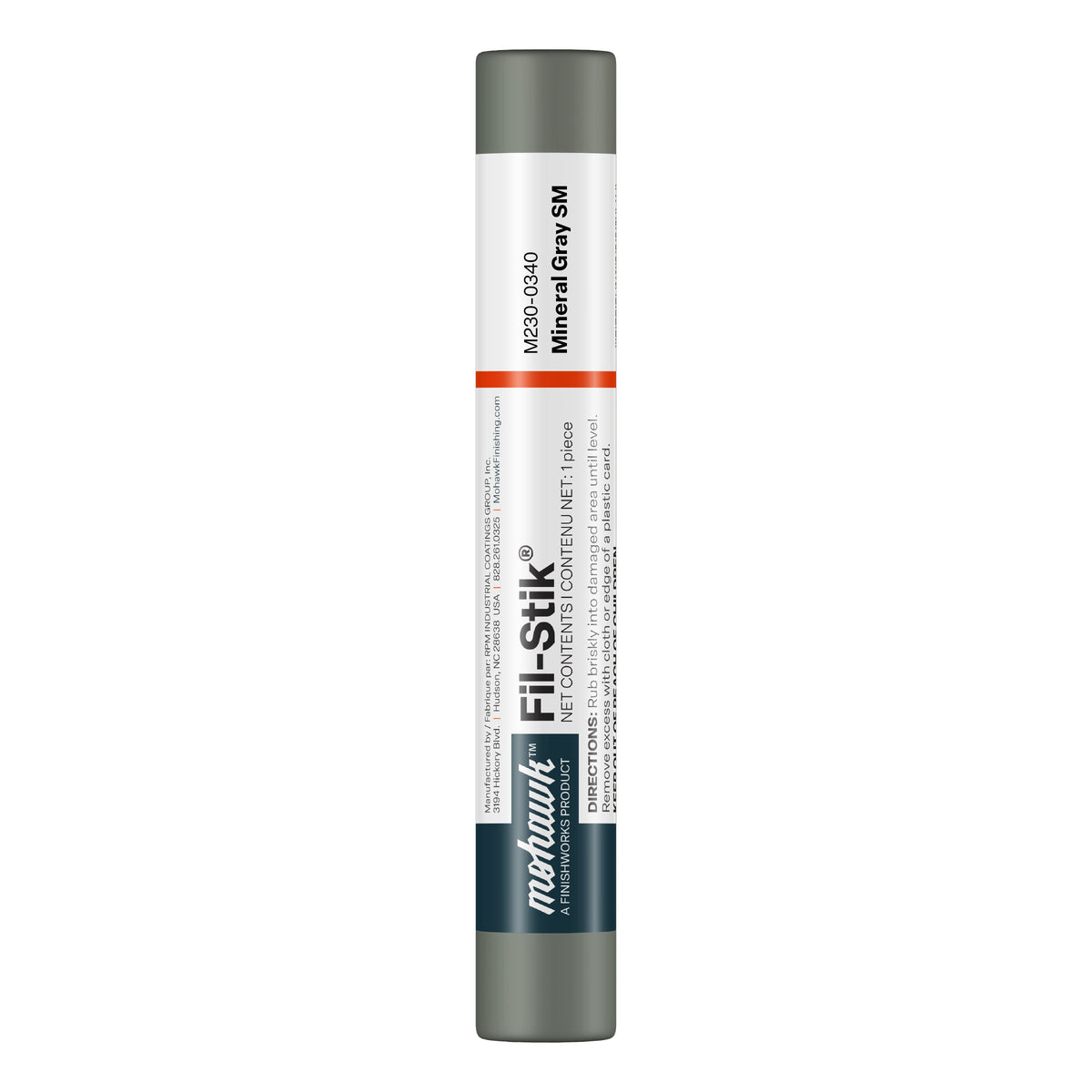 Mohawk Mineral Gray SM Fil-Stik wax putty stick for wood repair