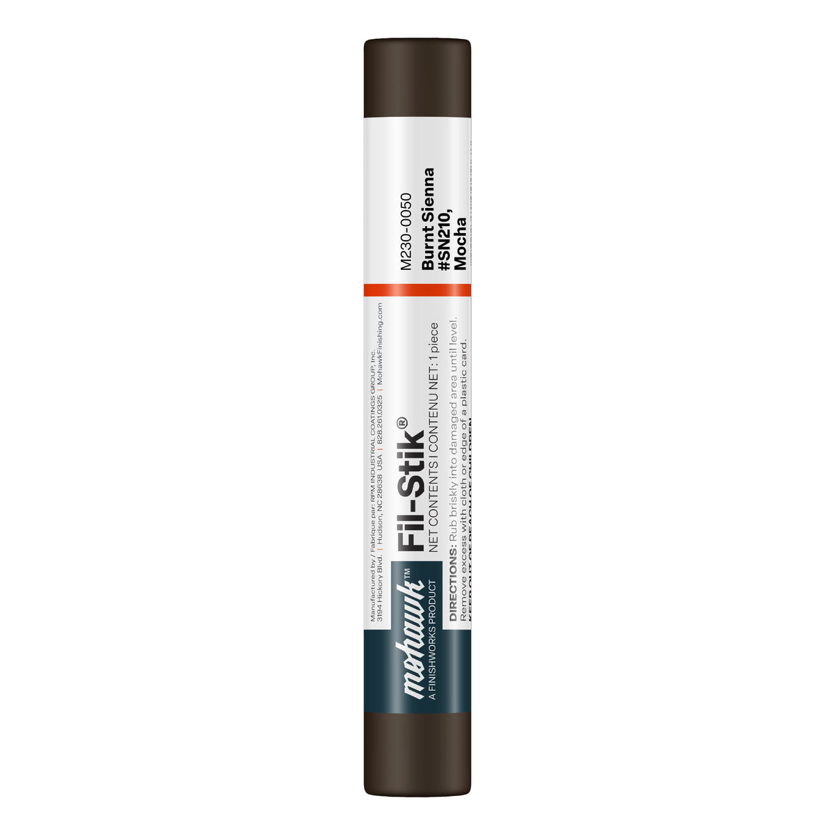 Mohawk Burnt Sienna Mocha Fil-Stik wax putty stick for wood repair
