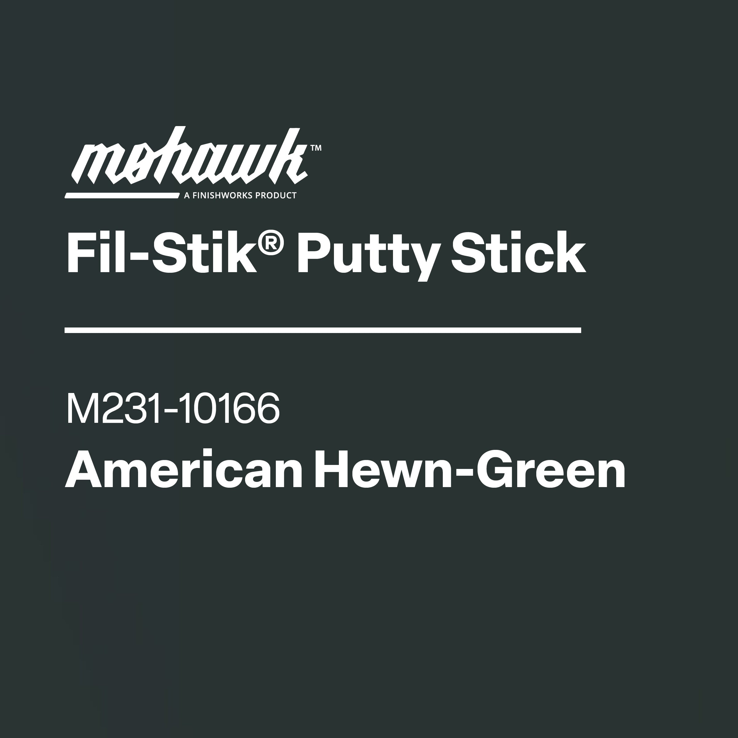 Mohawk Fil-Stik Putty Stick label on a black background