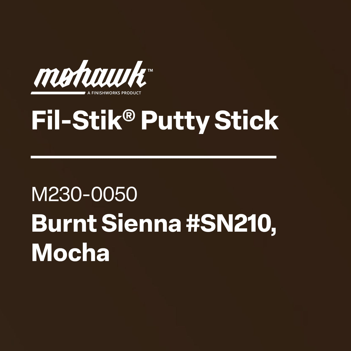 Mohawk M230-0050 Burnt Sienna Mocha furniture scratch and nick touch-up stick