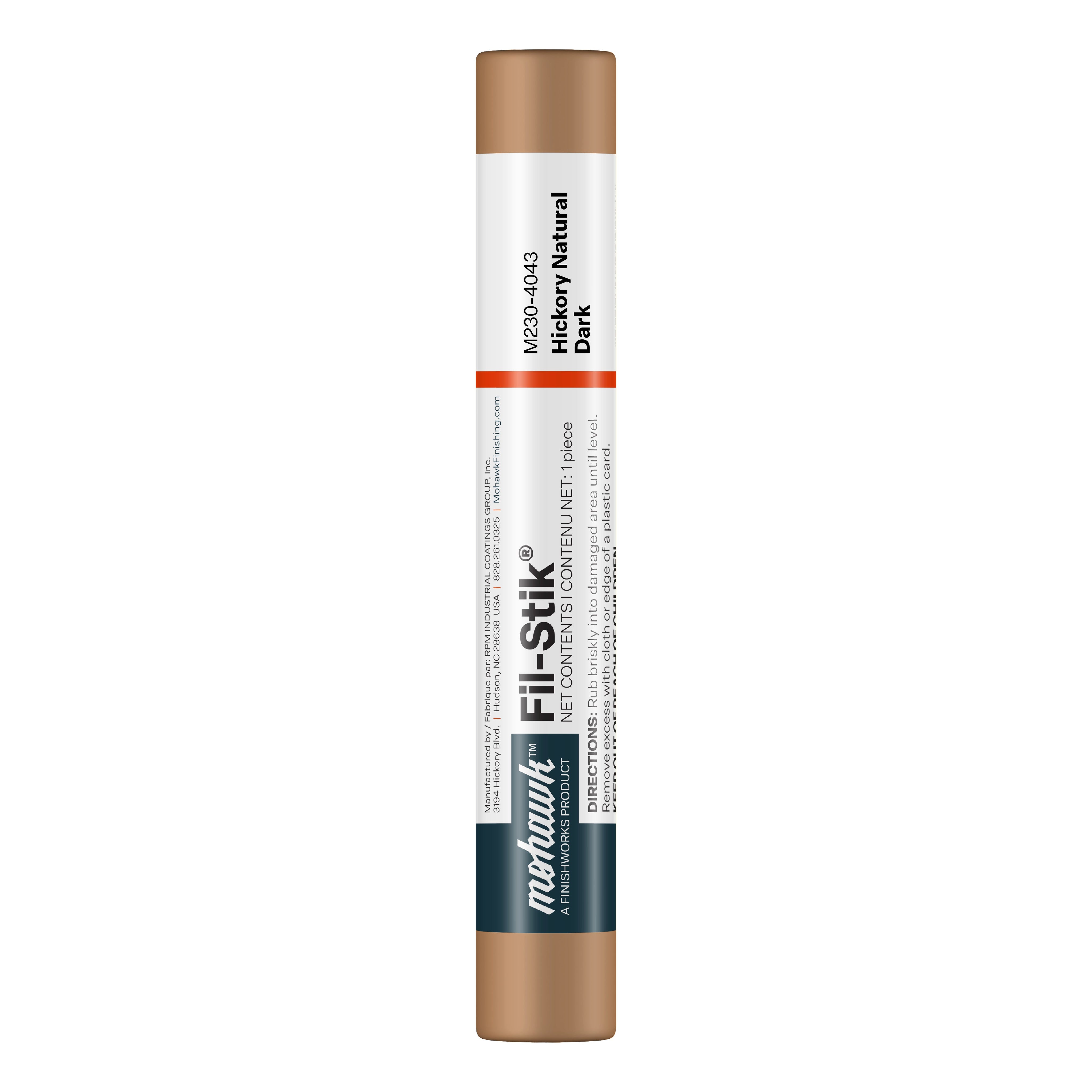 Mohawk Hickory Natural Dark Fil-Stik wax putty stick for wood repair