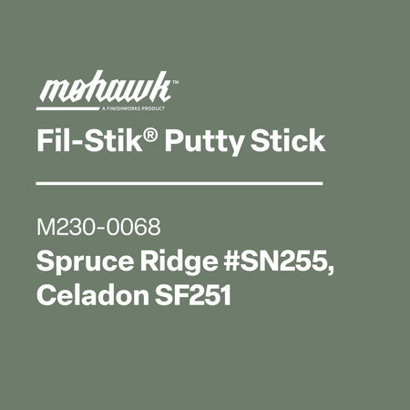 Mohawk Fil-Stik Putty Stick label on a green background
