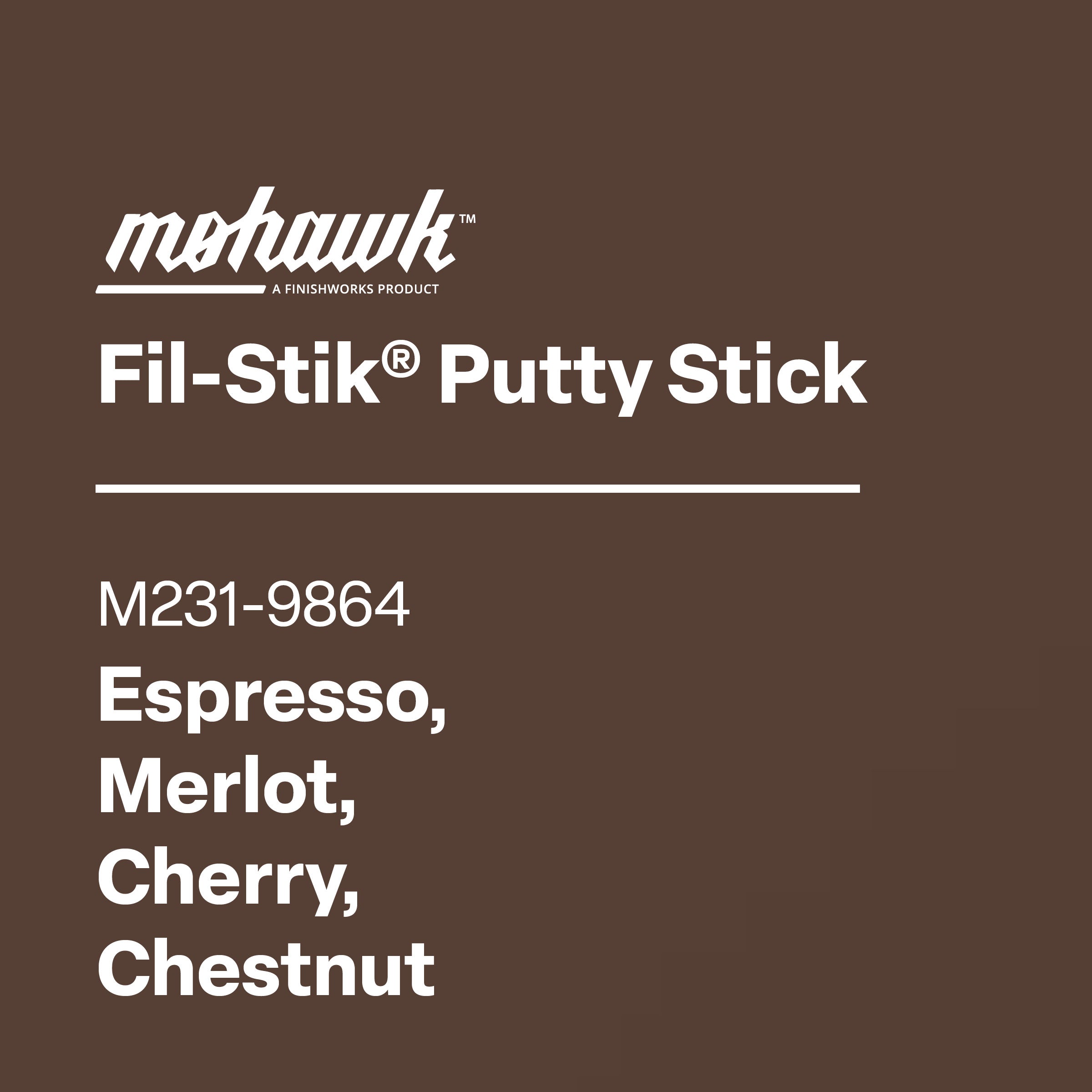 Mohawk Fil-Stik semi-hard wax wood repair touch-up stick M231-9864