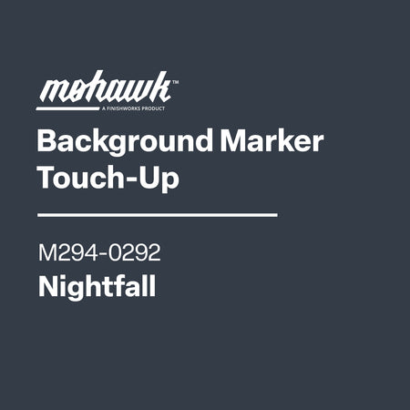 Mohawk Background Marker Touch-Up label with product details on a dark background