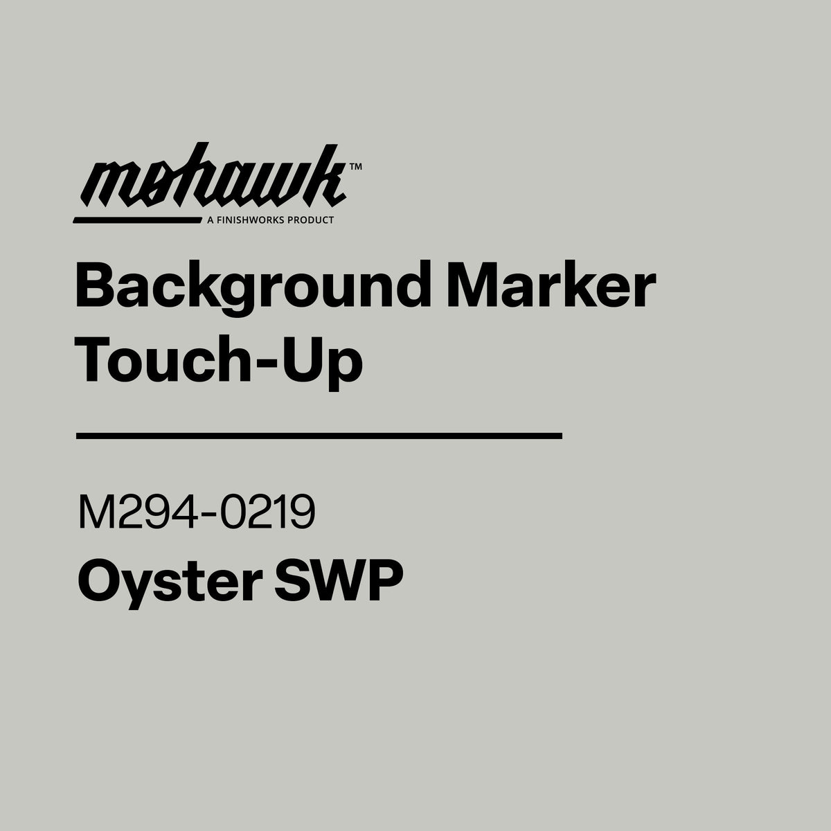 Mohawk Background Marker Touch-Up label for Repose Grey on a gray background