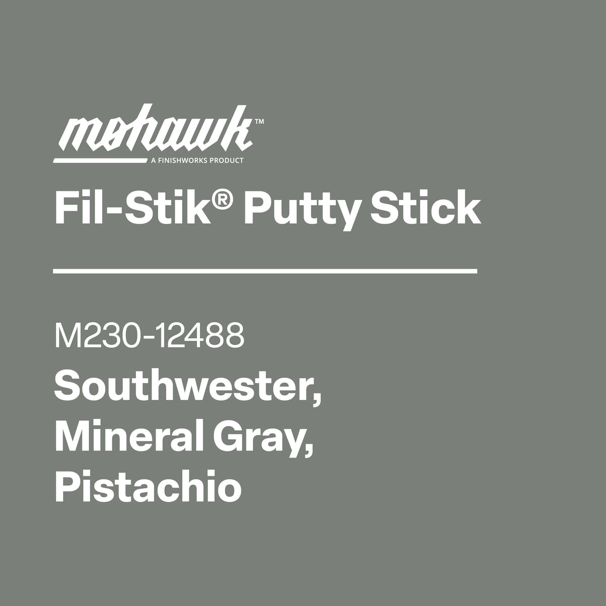 Mohawk M230-12488 Mineral Gray Pistachio furniture scratch and nick touch-up stick