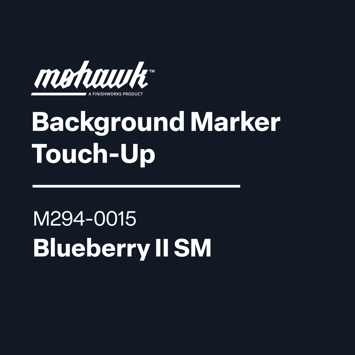 Mohawk Background Marker Touch-Up label with product details on a black background