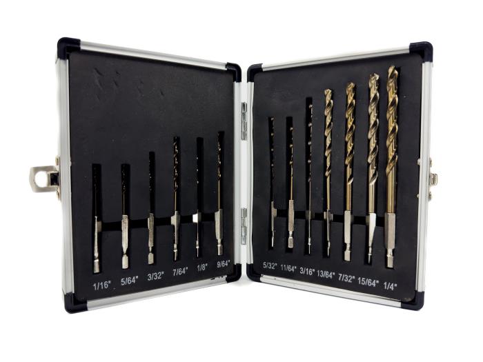 13-piece cobalt quick change hex shank drill bit set