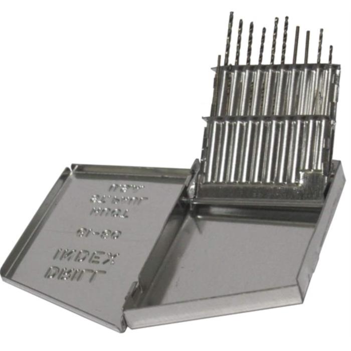20 piece HSS jobber drill bit set wire gauge sizes 61 to 80