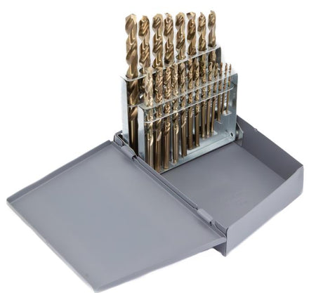 21 piece cobalt jobber drill bit set 1/16 to 3/8 1/64 increments