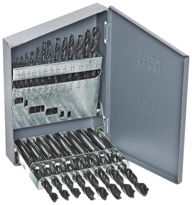 21 piece HSS split point jobber drill bit set 1/16 to 3/8 1/64 increments
