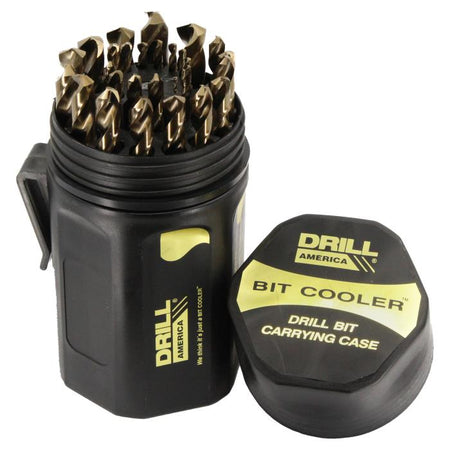29 piece cobalt jobber drill bit set 1/16 to 1/2 1/64 increments shatter proof case