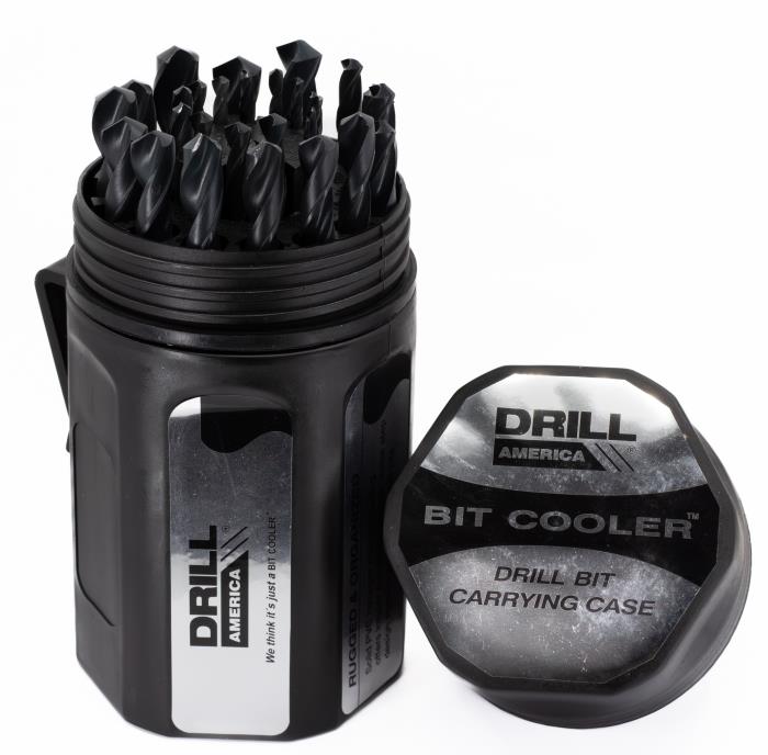 29 piece HSS jobber drill bit set 1/16 to 1/2 1/64 increments shatter proof case