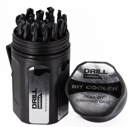 29 piece HSS jobber drill bit set 1/16 to 1/2 1/64 increments shatter proof case