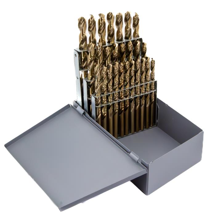 1.00mm to 13.00mm cobalt steel jobber drill bit set 25 pieces 0.5mm increments