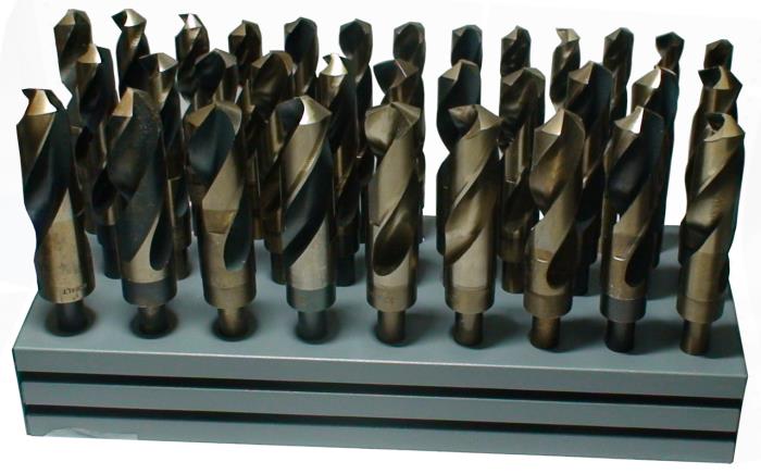 1/2 to 1 inch cobalt reduced shank drill bit set 33 pieces 1/64 increments