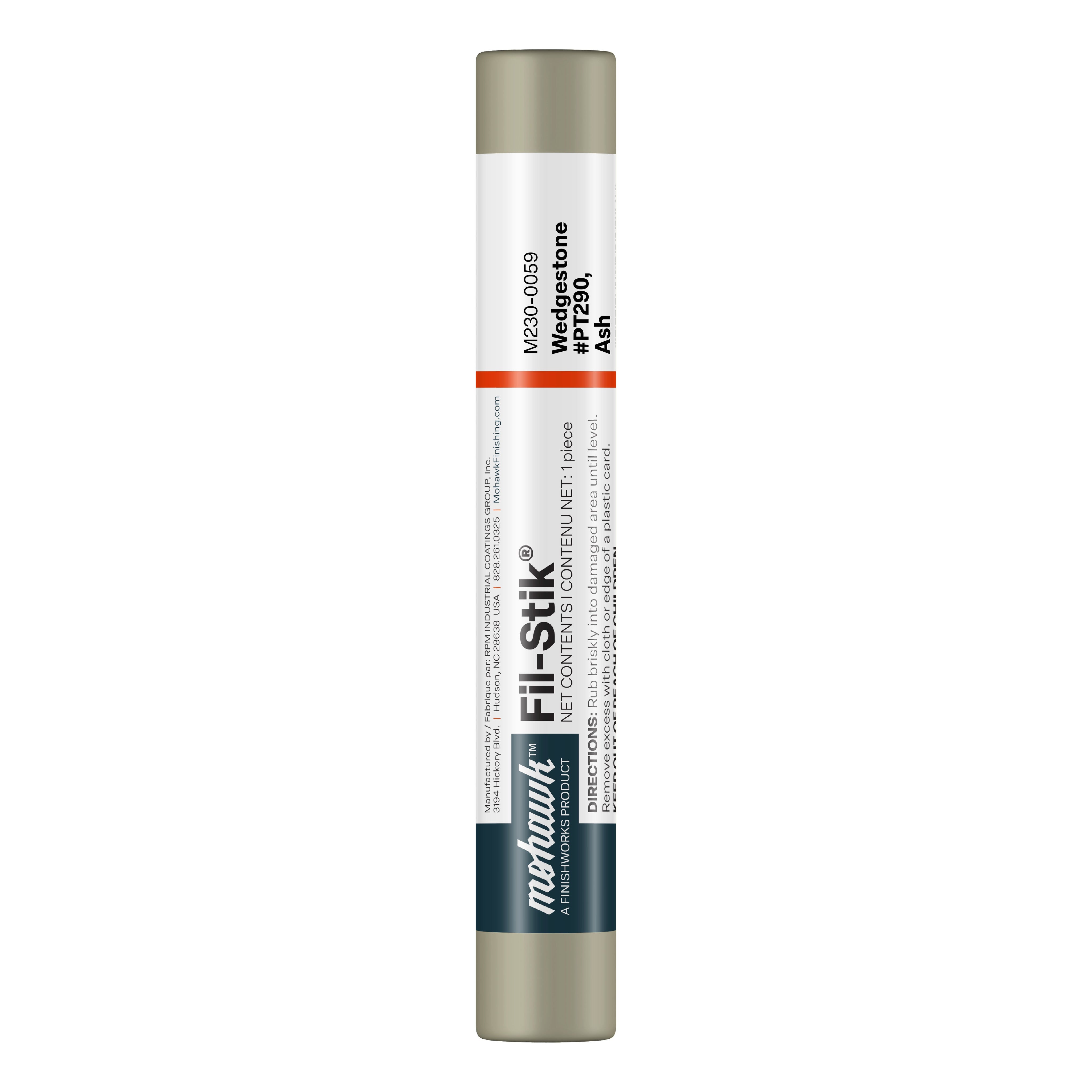 Mohawk Wedgestone PT290 Ash Fil-Stik wax putty stick for wood scratch repair