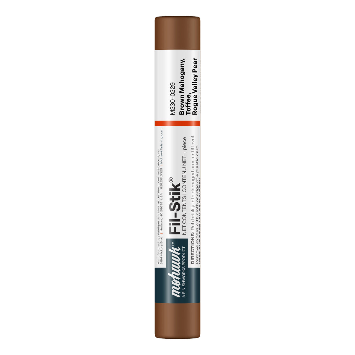 Mohawk Brown Mahogany Toffee Rogue Valley Pear Fil-Stik wax putty stick for wood repair
