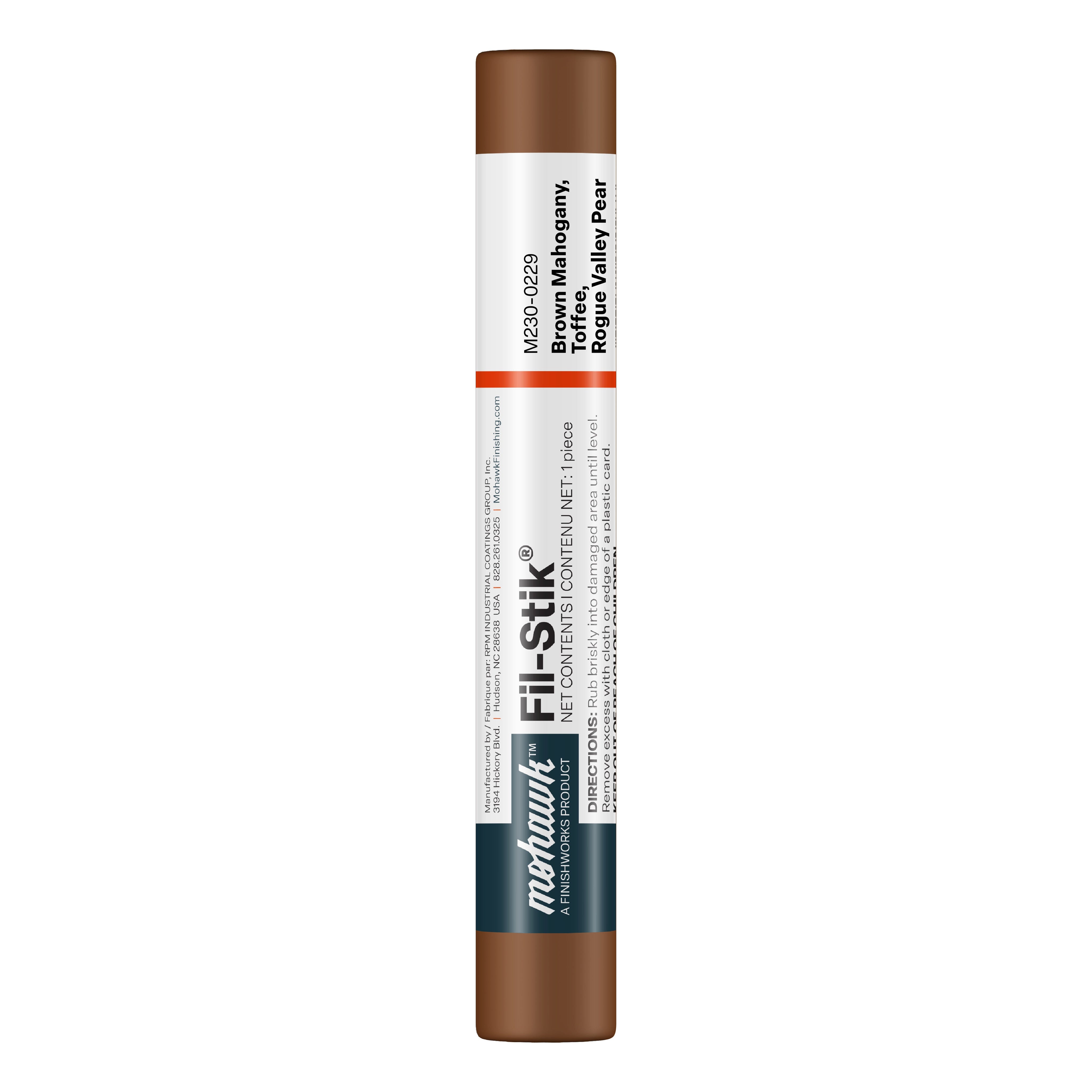 Mohawk Brown Mahogany Toffee Rogue Valley Pear Fil-Stik wax putty stick for wood repair
