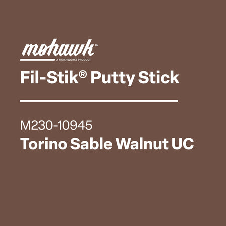 Mohawk Fil-Stik Putty Stick packaging with product details on a black background