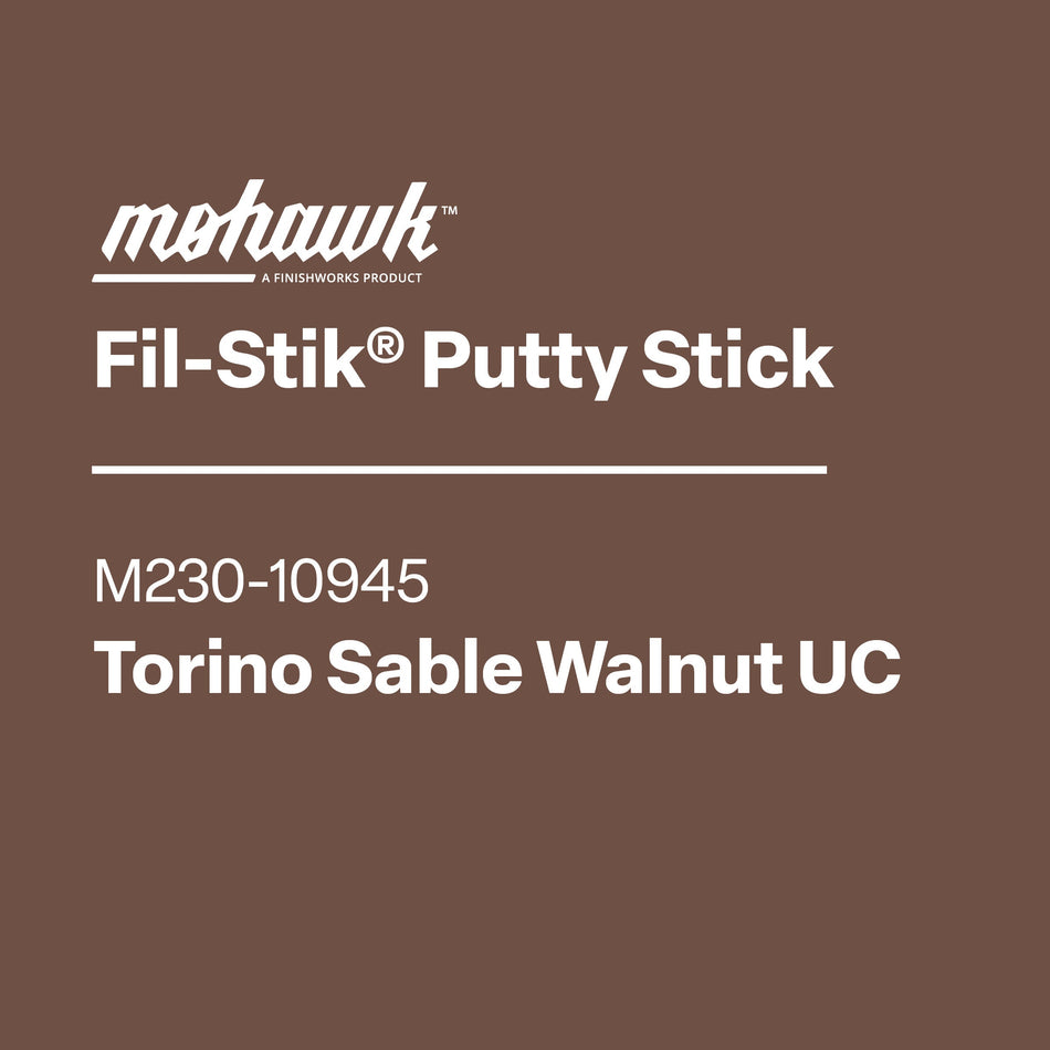 Mohawk Fil-Stik Putty Stick packaging with product details on a black background