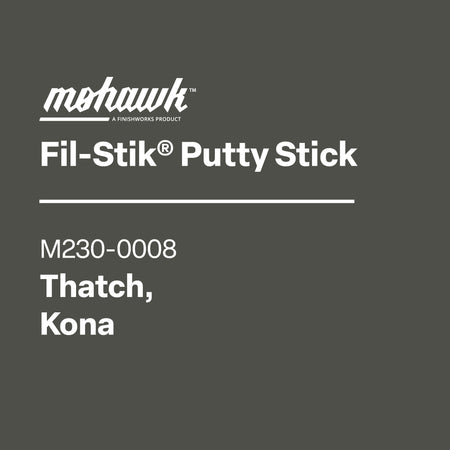Mohawk Fil-Stik Putty Stick label on a gray background