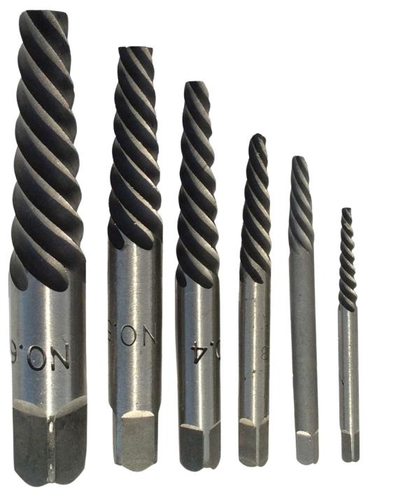 #1-6 Carbon Steel Spiral Flute Screw Extractor Set