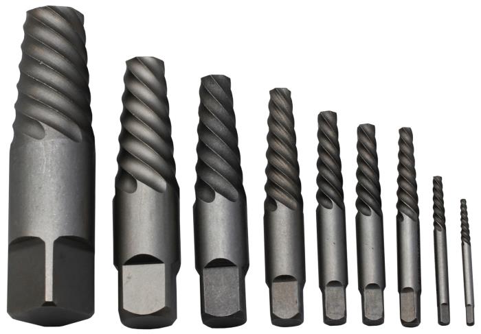 #1-9 Carbon Steel Spiral Flute Screw Extractor Set