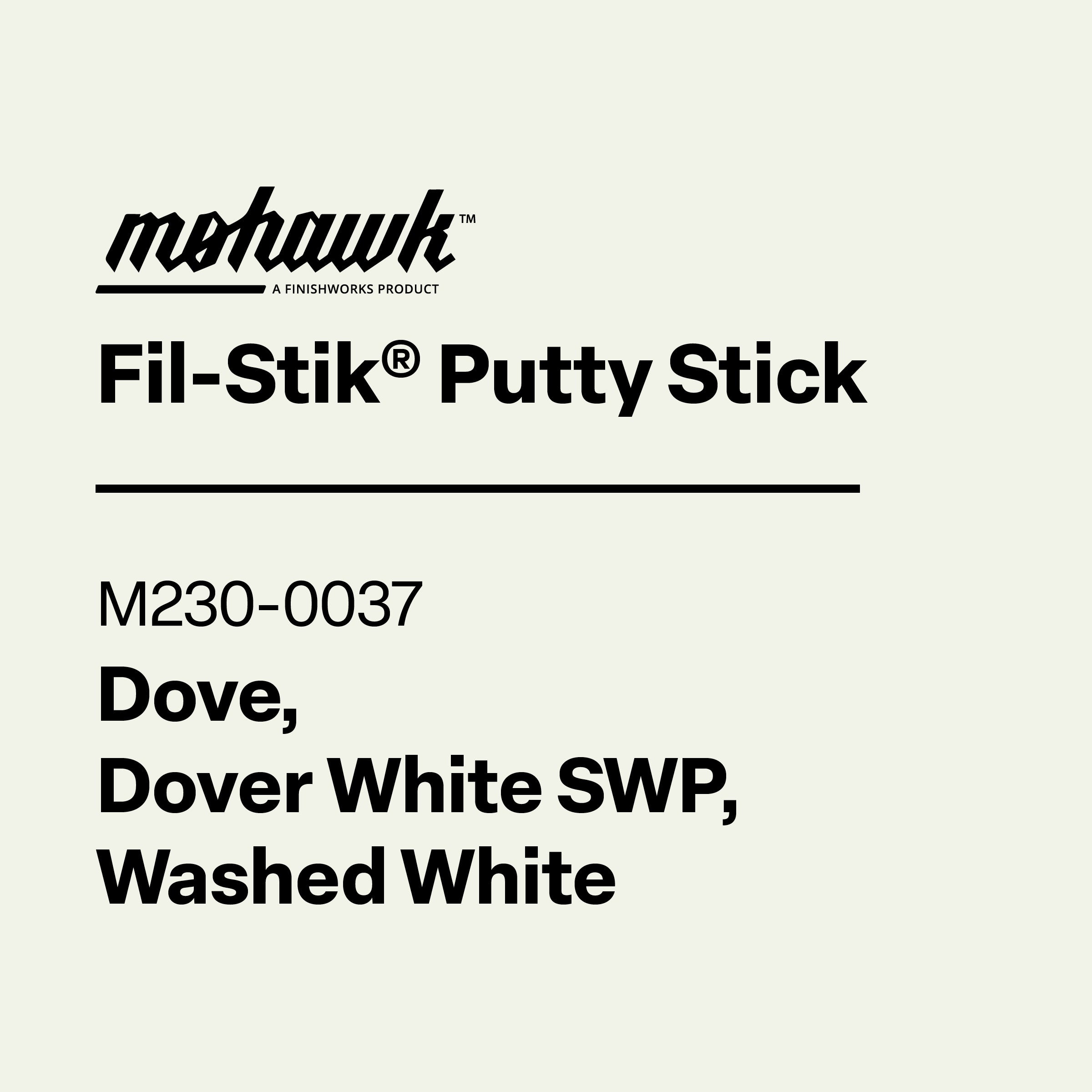 Mohawk Fil-Stik Washed White wax filler for cabinetry and wood surface repairs