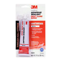 3M Marine Adhesive Sealant 5200FC, Fast Cure, White, 3 oz Tube