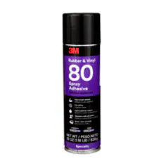 3M Rubber and Vinyl Spray Adhesive 80, Yellow, 24 fl oz Can (Net Wt 19 oz)