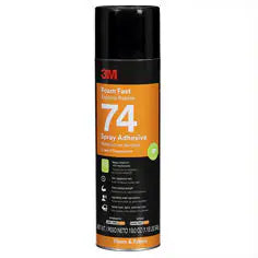 3M Foam Fast Spray Adhesive 74, Low VOC, Clear, 24 fl oz (Net Wt 19 oz)