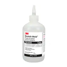 3M Scotch-Weld Plastic & Rubber Instant Adhesive PR1500, Clear, 500 Gram, 1 Bottle