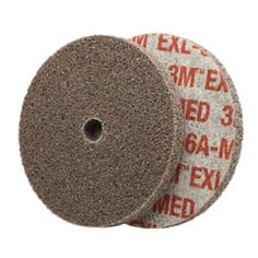 Scotch-Brite EXL Unitized Wheel, XL-UW, 6A Medium, 3 in x 1/4 in x 3/8 in (40 Pack)